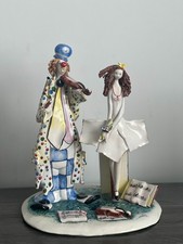 Vintage Lino Zampiva Italy Ballerina & Violinist Clown Figurine Signed picture