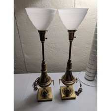 Vintage Stiffel Rembrandt Lamp Brass Torchiere Set Of Two Tested picture