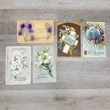 Vintage Easter Postcards Multicolor Antique Floral 1910s Lot of 5 picture