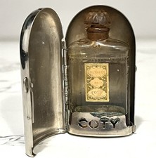 Vintage Coty Nickel Metal Travel Case W/ Empty Emeraude Bottle ‘20s ‘30s (#ms) picture