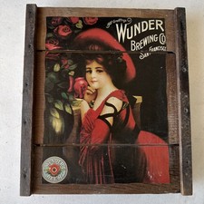 *MINT* WUNDER BEER BREWING SAN FRANCISCO ADVERTISING BARWARE 1974 VINTAGE WOOD picture