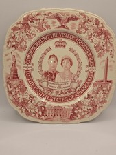 Vintage 1939 Royal Tour Plate John Maddock & Sons King George VI Queen Elizabeth picture