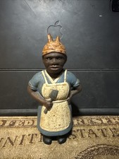 Rare Antique Woman Cast Iron Doorstop picture
