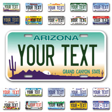 Custom state License Plates with personalized text Car 12x6- Moto 7x4 - Bike 6x3 picture