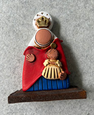 Artesania virgen Mary Hand-Painted in solid ceramic Red/Blue Robe catholic picture