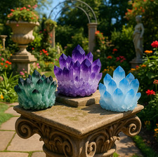3PCS Blue Green Phantom Amethyst Crystal Cluster Natural Rough Geode Quartz Deco picture