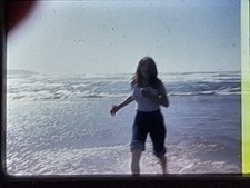 Young Woman Beach Ocean Color Slide 1970s Candid Snapshot Surf picture