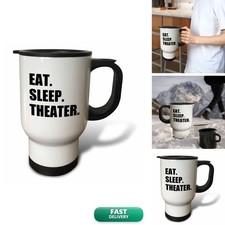 3dRose Eat Sleep Theater Travel Mug, 14 oz, Stainless Steel picture