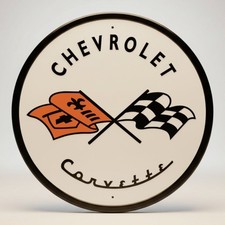 Chevrolet Corvette 1953 Logo Round Metal Sign picture