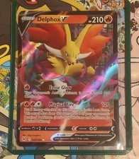Delphox V 027/196 Ultra Rare Lost Origin Pokemon Card - Near Mint picture