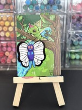 Butterfree Pokémon fanArt Card HandPainted extended  Collectible ACEO ORIGINAL picture
