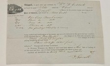 1844 Boston Bill of Lading Ship Excel New York Maritime Document picture