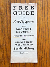 1920's Free Guide Scenic Highway Rock City Gardens Lookout Mountain Tennessee picture