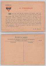 WWI YMCA AEF American Program Postcard Peace Labor Women's Suffrage Propaganda picture