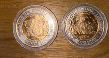 2 Tropicana Folies Bergere 35th Anniversary .999 Silver $20 Casino Token picture