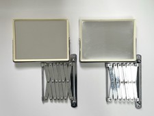 Accordion Swinging Scissor Shaving Mirrors, Lot of 2, Wall-Mounted, 2 Sided, VTG picture