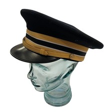 Vintage Kingform Cap Deluxe New York Military Cap, Black, Gold, Size 7 1/4 picture