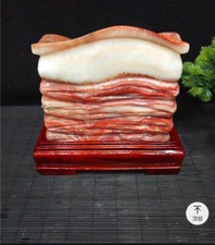 9.13LB Natural Pork stone Quartz Carvings Crystal Specimen decoration +stand picture