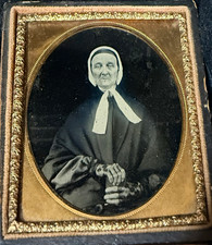 Antique Victorian Cased Ambrotype Portrait Woman Embossed Wood Case B&W c.1857 picture