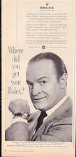 Rolex Chronometer Bob Hope Original 1960 Vintage Print Ad Wall Art picture