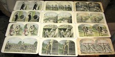 Lot 22 Antique Color Stereoview Cards, WWI Soldier Story, Numbered picture
