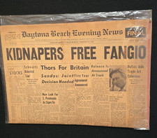Vintage Feb 24, 1958 Daytona Beach Newspaper: Juan Manuel Fangio Rare Find picture