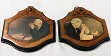 Vintage Grace & Gratitude Wooden Wall Plaques Eric Engstrom Praying Couple Rare picture