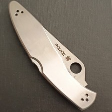 Spyderco Police Pocketknife VG-10 Stainless Steel Plain Edge Lockback Clip Point picture