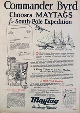 1928 Commander Byrd Chooses MAYTAG for South Pole Expedition Ad #2234 picture