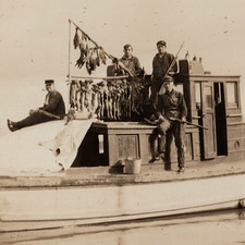 RPPC San Francisco Launch Boat Waterfowl Duck Hunting Postcard Ca 1910 GREAT picture