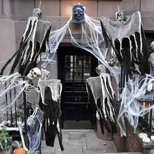 Halloween Hanging Ghost Skeleton Grim Reaper Scary Haunted House Horror Decor picture