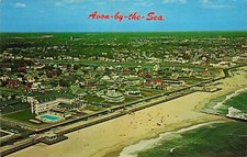 Avon-by-the-Sea NJ Aerial View Beach & Hotel Vintage Postcard c1950s picture