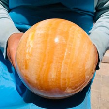 10.36LB Large Natural Yellow Calcite Sphere Quartz Crystal Polished Ball Healing picture