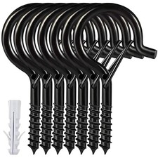 12 Pcs Ceiling Q Hanger Hooks for Hanging Plants 2.2 inches Black picture