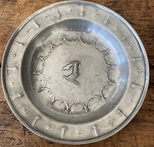 English Pewter Armorial Charger John Shorey 1673 Touchmarks Heraldic 13.5” picture