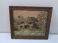 Vintage Ornate Frame with Loves Retreat Lithograph 13.5 x 12 picture