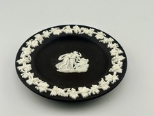 Antique 1920s Wedgwood Black Basalt Jasperware Plate England Signed By Potter RH picture