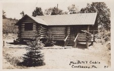 MacBeth's Cabin Cooksburg Pennsylvania Log Cabin 1940s - RPPC Photo Postcard picture