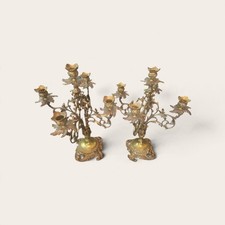 Antique 5-light brass candelabra in the French Louis XV Rococo style picture