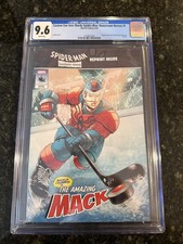 2026 San Jose Sharks Macklin Celebrini Marvel Spider-Man CGC 9.6 NHL Hockey Hero picture