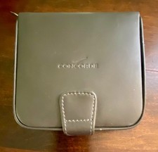 Vtg British Airways Concorde Grey Leather Jewelry Case / Trinket Box 1990s picture