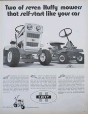 1971 Huffy Riding Lawnmower And Mini Bike Print Ad, Black & White Advertisement  picture