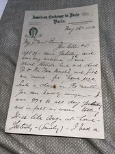 Antique 1884 Letter The American Exchange in Paris Letterhead France History picture
