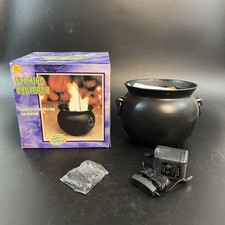 Vtg 2002 Gemmy Halloween Flame Light Cauldron Hanging Prop Fire Sound Decor VGC picture
