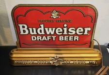 Vintage 1997 Budweiser Draft Beer Lighted Bar Sign Anheuser Busch Tested Works picture