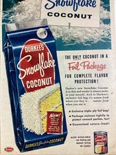 Durkee’s Snowflake Coconut Print Ad 1956 Atlanta AJC Elmhurst Queens NYC picture