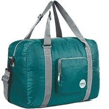 WANDF Foldable Personal Item Travel Bag, Carry on Duffle Bag Dark Green 40L picture