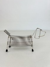 Vtg Mid Century Modern Spring Wire Coil Letter Holder Dachshund Dog Adorable picture