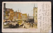 Antique 1904 Washington St. Looking East From Illinois St. Indianapolis Indiana picture