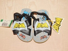 VINTAGE 1989 DC COMICS  BATMAN FOOTWEAR SHOES SANDALS CHILD SIZE 5 NEW OLD STOCK picture